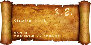 Kiszler Erik névjegykártya