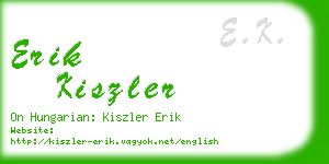 erik kiszler business card